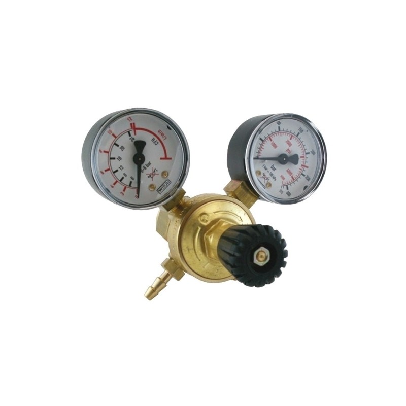 Réducteur de pression mini avec deux manomètres pour bouteille rechargeable