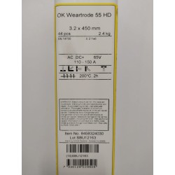 44 électrodes basiques de rechargement Esab WEARTRODE 55 HD 3,2 mm.