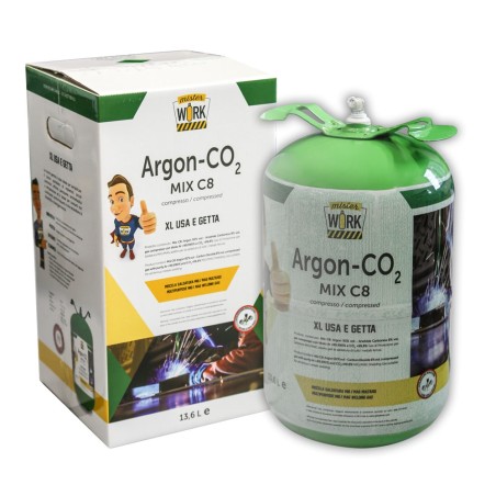 Bouteille jetable ARGON + CO₂ 14 litres pour le soudage de l'acier - 87,00 €