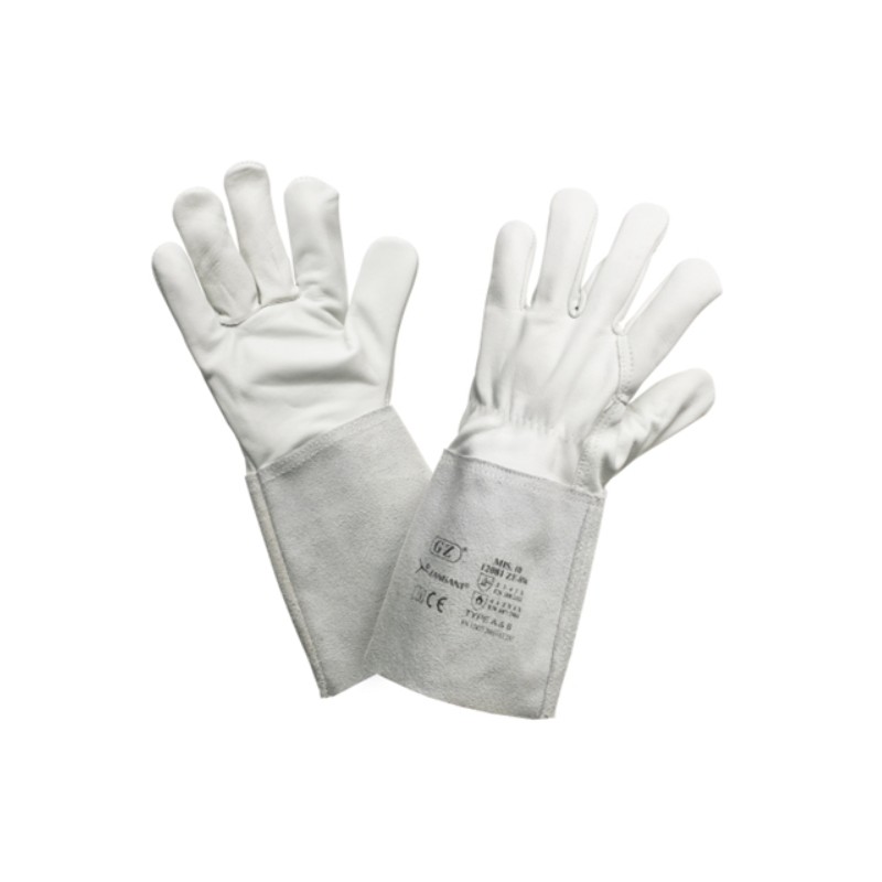Gants Tig en cuir fleur avec manchette en croûte