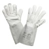 Gants Tig en cuir fleur avec manchette en croûte
