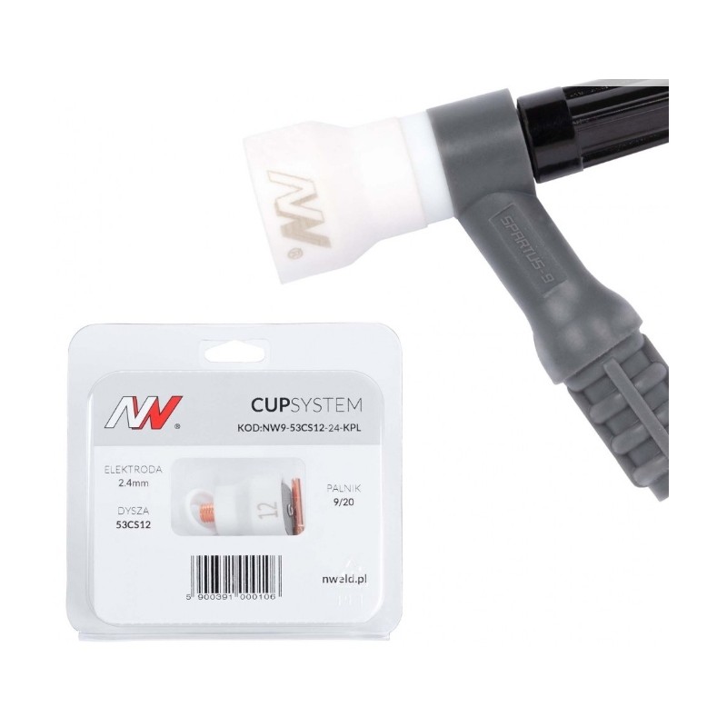 Kit Gas Saver CUP 12 pour torche tig 9-20, pour tungstène 2.4mm