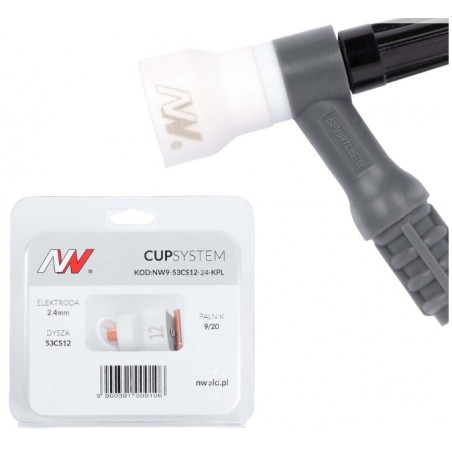 Kit Gas Saver CUP 12 pour torche tig 9-20, pour tungstène 2.4mm