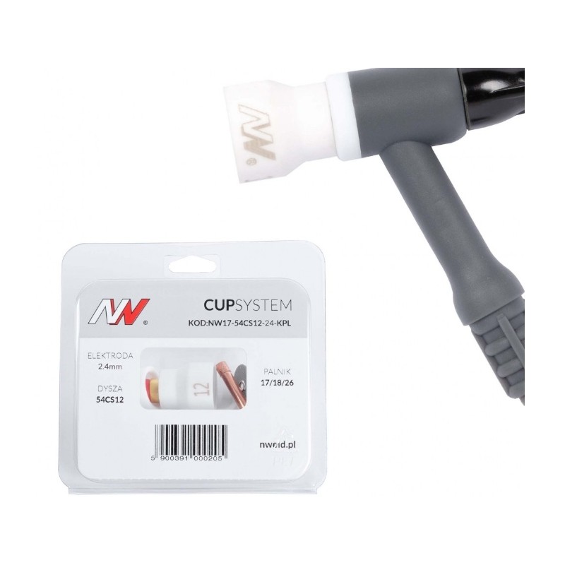 Kit Gas Saver CUP 12 pour torche tig 9-20, pour tungstène 2.4mm