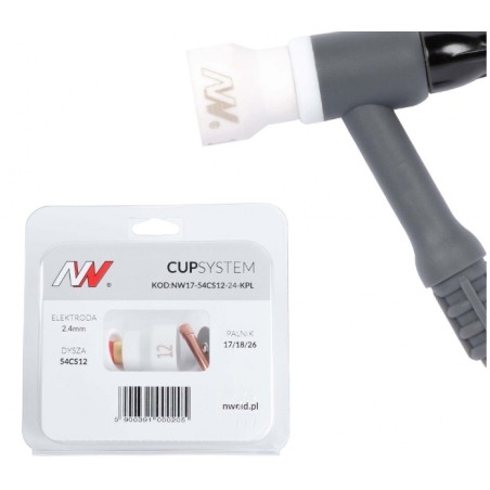 Kit Gas Saver CUP 12 pour torche tig 9-20, pour tungstène 2.4mm