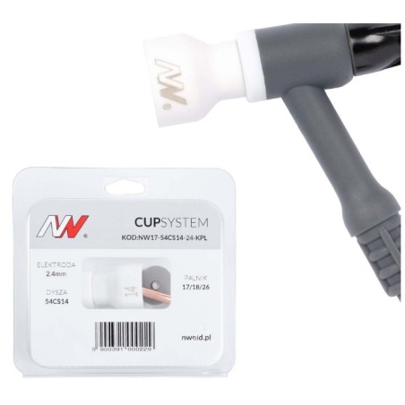 Kit Gas Saver CUP 12 pour torche tig 9-20, pour tungstène 2.4mm