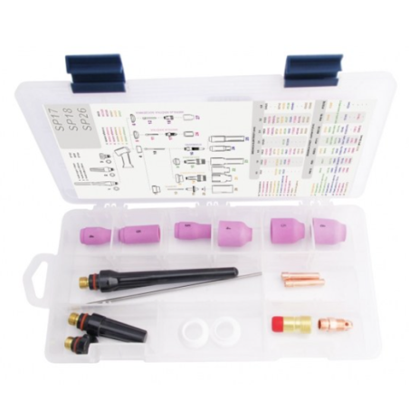 Kit de consommables stubby et stubby GAS LENS pour torche TIG 17 - 18 - 26,  1.6mm