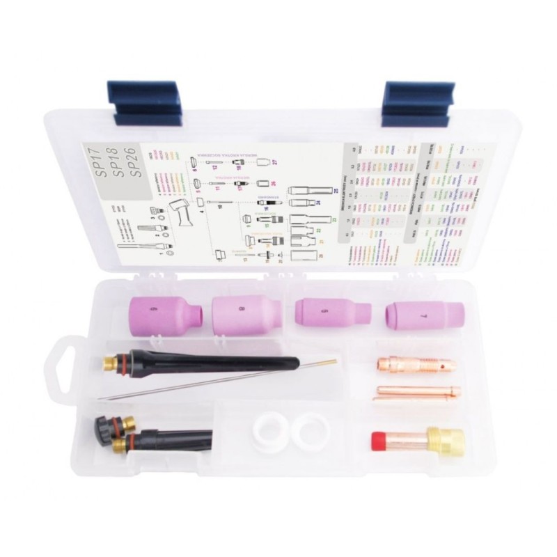 Kit consumabili standard e standard GAS LENS per torcia tig 17 - 18 - 26,  1.6mm