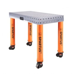 Table de soudage HERMES 1000X500, épaisseur 12 - 14 mm, trous 16 mm, avec ROUES - Top-Soudure.fr
