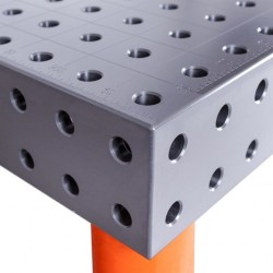 Table de soudage HERMES 1000X500, épaisseur 12 - 14 mm, trous 16 mm, avec ROUES - Top-Soudure.fr
