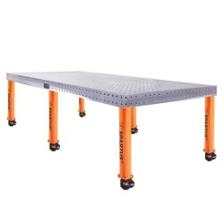 Banco per saldatura HERMES 2400X1200, spessore 12 - 14mm, fori 16mm, con RUOTE