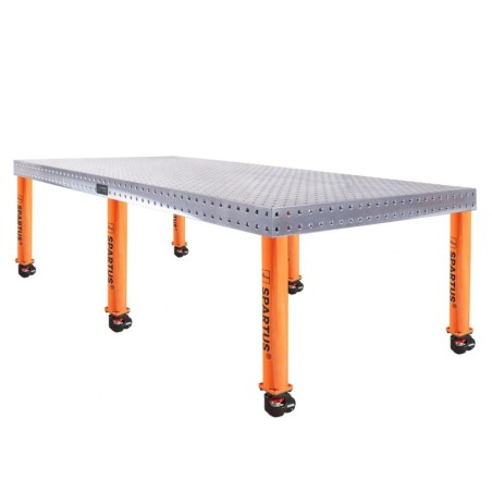 Banco per saldatura HERMES 2400X1200, spessore 12 - 14mm, fori 16mm, con RUOTE